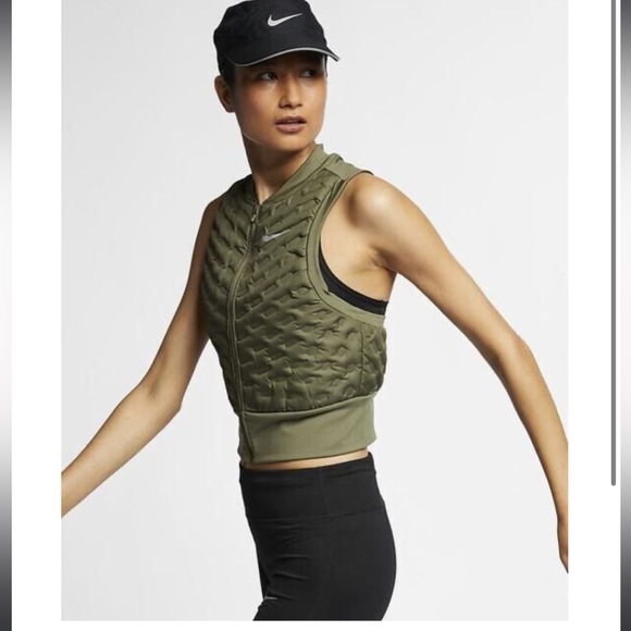 Nike Aeroloft Downfill Running Vest XS Olive - Picture 4 of 9